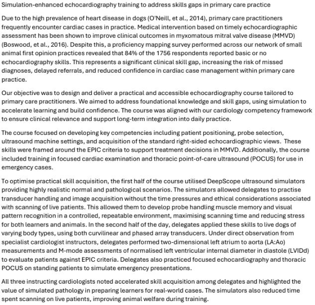 Simulation-enhanced echocardiography training study